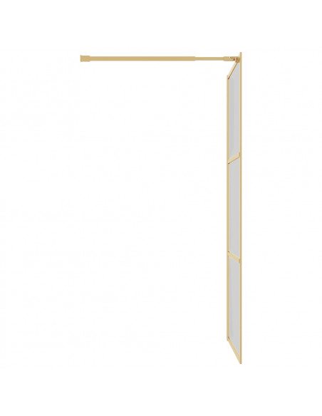Parete per Doccia Walk-in Vetro Trasparente ESG 100x195 cm Oro