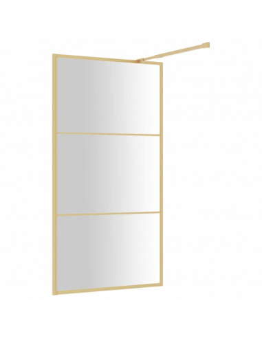 Parete per Doccia Walk-in Vetro Trasparente ESG 100x195 cm Oro