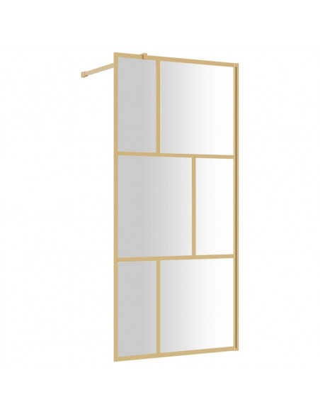 Parete per Doccia Walk-in Vetro Trasparente ESG 80x195 cm Oro
