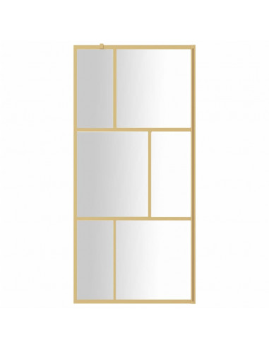 Parete per Doccia Walk-in Vetro Trasparente ESG 80x195 cm Oro