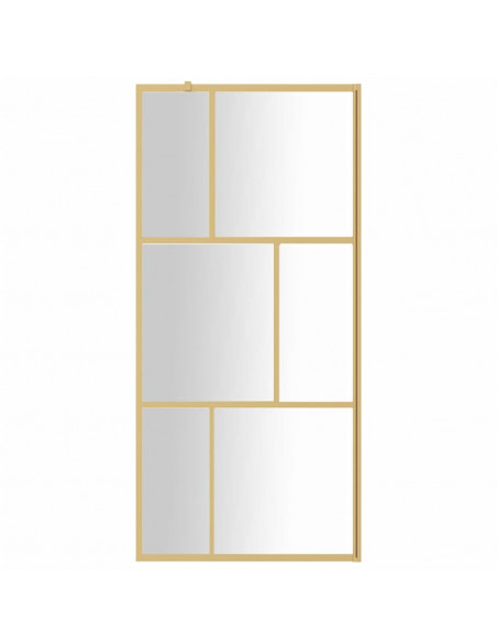 Parete per Doccia Walk-in Vetro Trasparente ESG 80x195 cm Oro