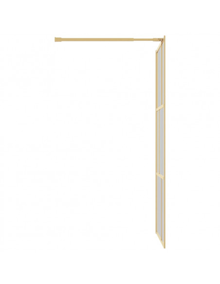 Parete per Doccia Walk-in Vetro Trasparente ESG 80x195 cm Oro