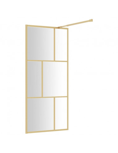 Parete per Doccia Walk-in Vetro Trasparente ESG 80x195 cm Oro
