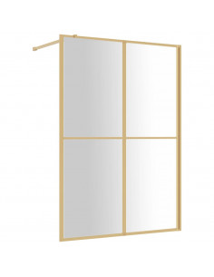 Parete per Doccia Walk-in Vetro Trasparente ESG 140x195 cm Oro 2