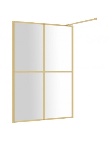 Parete per Doccia Walk-in Vetro Trasparente ESG 140x195 cm Oro