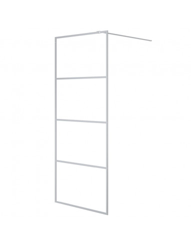 Parete Doccia Walk in Argento 80x195 cm Vetro Trasparente ESG