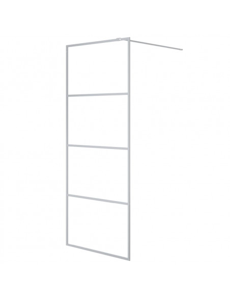 Parete Doccia Walk in Argento 80x195 cm Vetro Trasparente ESG