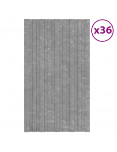 Pannelli da Tetto 36 pz in Acciaio Zincato Argento 80x45 cm 2