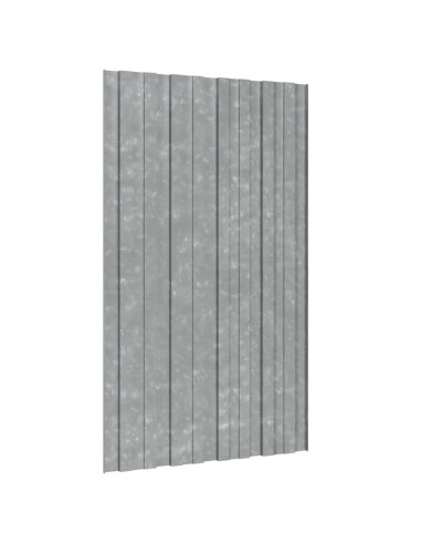 Pannelli da Tetto 36 pz in Acciaio Zincato Argento 80x45 cm