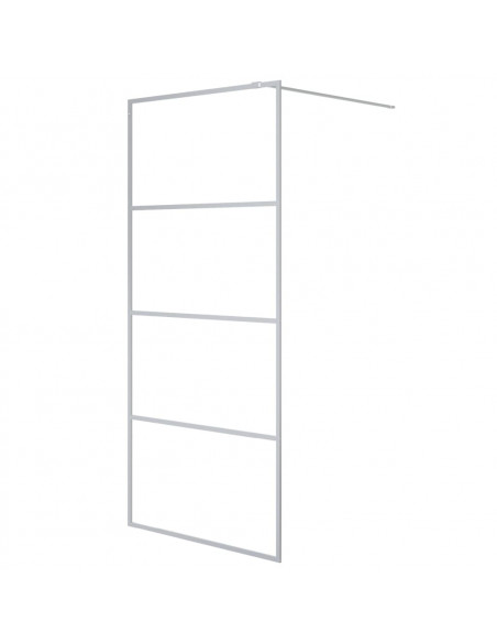 Parete Doccia Walk in Argento 90x195 cm Vetro Trasparente ESG