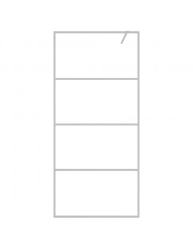Parete Doccia Walk in Argento 90x195 cm Vetro Trasparente ESG