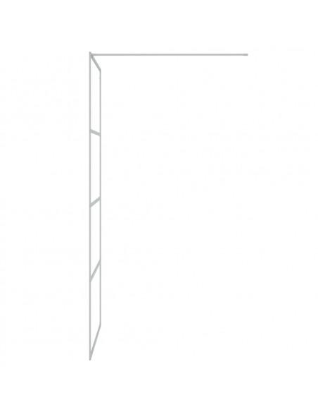 Parete Doccia Walk in Argento 90x195 cm Vetro Trasparente ESG