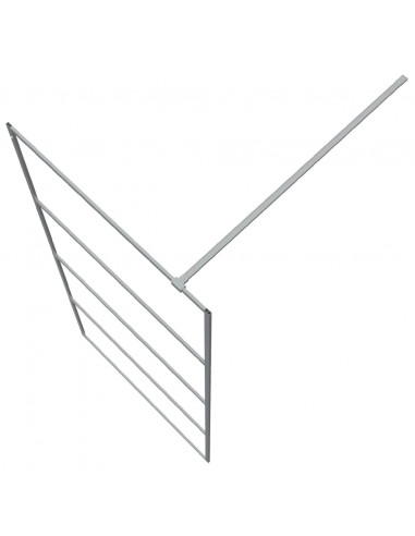 Parete Doccia Walk in Argento 90x195 cm Vetro Trasparente ESG