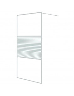 Parete Doccia Walk in Bianca 100x195 cm Vetro Trasparente ESG 2