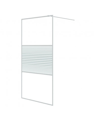 Parete Doccia Walk in Bianca 100x195 cm Vetro Trasparente ESG