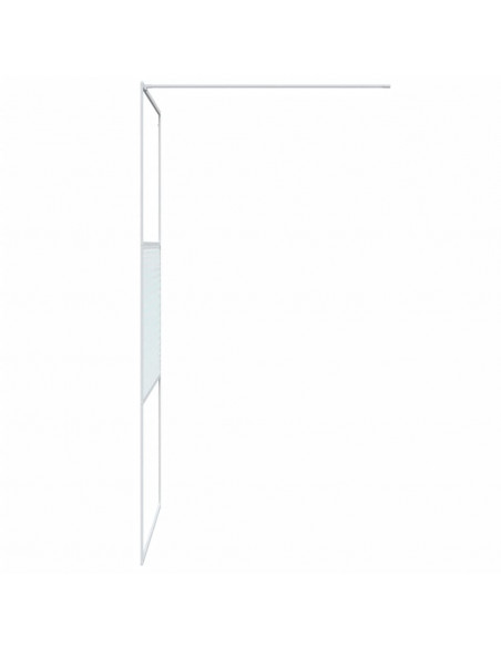 Parete Doccia Walk in Bianca 100x195 cm Vetro Trasparente ESG