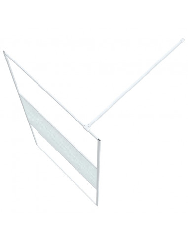Parete Doccia Walk in Bianca 100x195 cm Vetro Trasparente ESG
