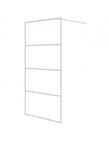 Parete Doccia Walk in Bianca 100x195 cm Vetro Trasparente ESG