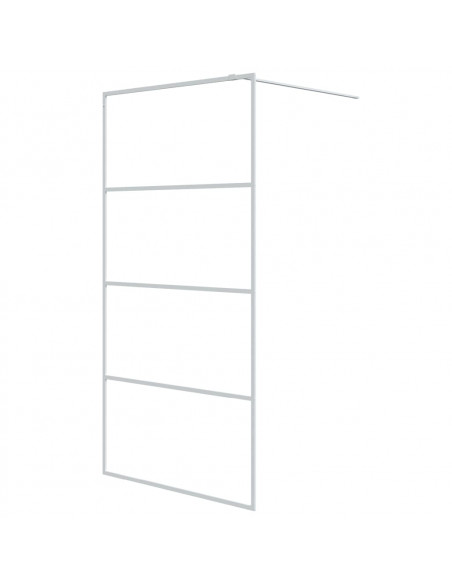 Parete Doccia Walk in Bianca 100x195 cm Vetro Trasparente ESG