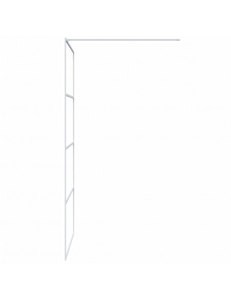 Parete Doccia Walk in Bianca 100x195 cm Vetro Trasparente ESG