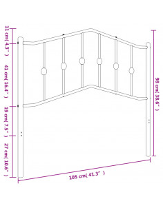 Testiera in Metallo Bianco 100 cm