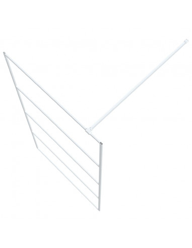 Parete Doccia Walk in Bianca 100x195 cm Vetro Trasparente ESG