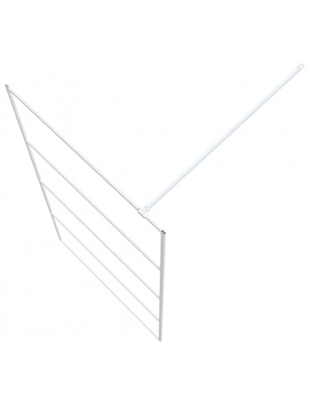 Parete Doccia Walk in Bianca 100x195 cm Vetro Trasparente ESG