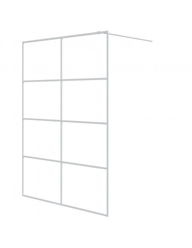Parete Doccia Walk in Bianca 140x195 cm Vetro Trasparente ESG