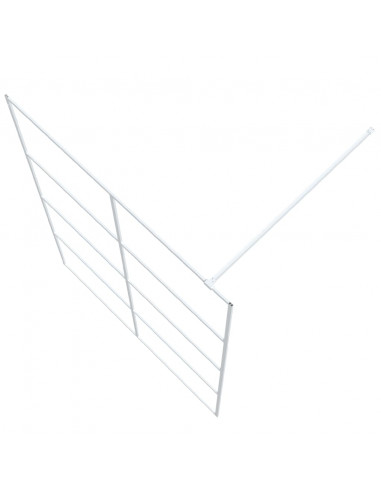 Parete Doccia Walk in Bianca 140x195 cm Vetro Trasparente ESG