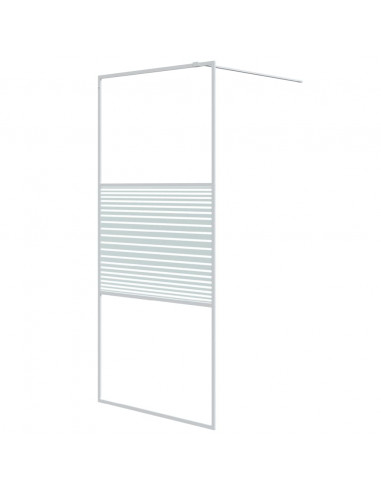 Parete Doccia Walk in Bianca 90x195 cm Vetro Trasparente ESG