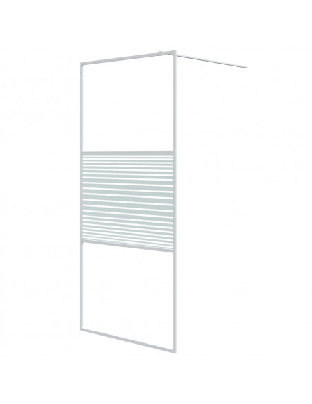 Parete Doccia Walk in Bianca 90x195 cm Vetro Trasparente ESG