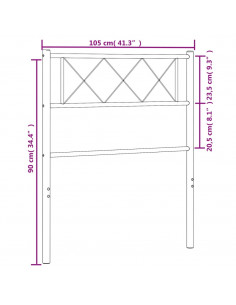 Testiera in Metallo Bianco 100 cm