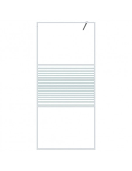 Parete Doccia Walk in Bianca 90x195 cm Vetro Trasparente ESG