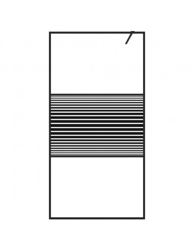 Parete Doccia Walk in Nero 100x195 cm Vetro Trasparente ESG
