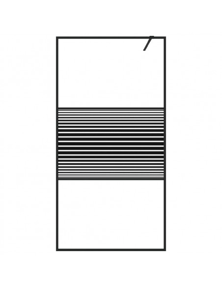 Parete Doccia Walk in Nero 100x195 cm Vetro Trasparente ESG