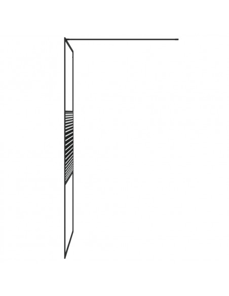 Parete Doccia Walk in Nero 100x195 cm Vetro Trasparente ESG
