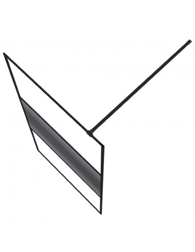 Parete Doccia Walk in Nero 100x195 cm Vetro Trasparente ESG
