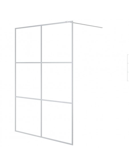 Parete Doccia Walk in Argento 140x195 cm Vetro Trasparente ESG