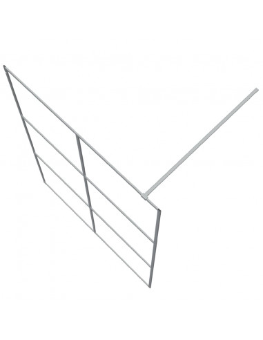 Parete Doccia Walk in Argento 140x195 cm Vetro Trasparente ESG