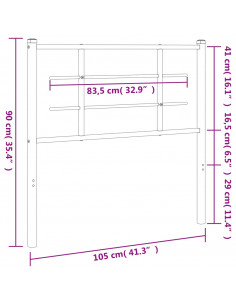 Testiera in Metallo Bianco 100 cm