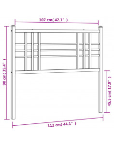 Testiera in Metallo Bianco 107 cm