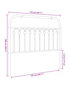 Testiera in Metallo Bianco 107 cm