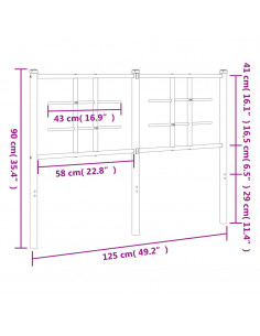 Testiera in Metallo Bianco 120 cm