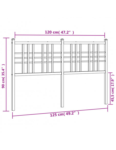Testiera in Metallo Bianco 120 cm