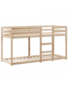 Letto a Castello con Tetto 75x190 cm in Legno Massello di Pino 2