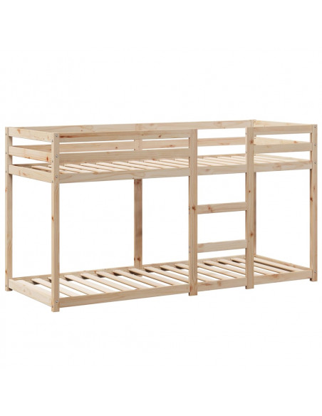 Letto a Castello con Tetto 75x190 cm in Legno Massello di Pino