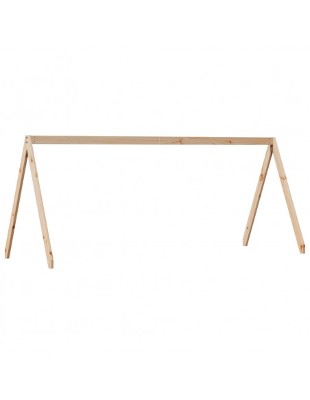 Letto a Castello con Tetto 75x190 cm in Legno Massello di Pino