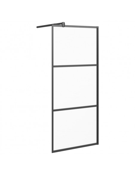 Parete Doccia Walk in 80x195 cm in Vetro Smerigliato ESG Nero