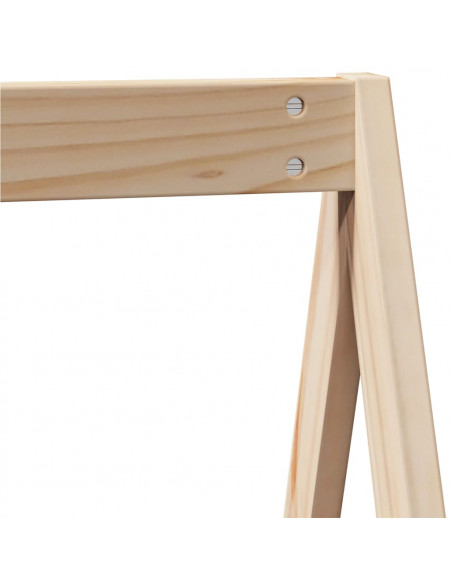 Letto a Castello con Tetto 75x190 cm in Legno Massello di Pino