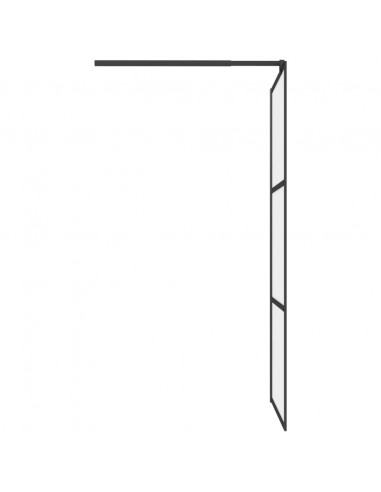 Parete Doccia Walk in 80x195 cm in Vetro Smerigliato ESG Nero